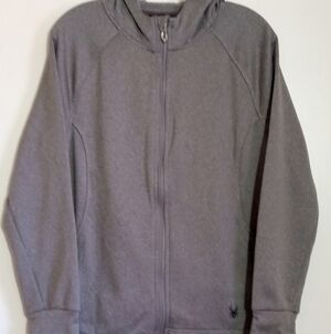 Spyder gray youth zip up hoodie with thumb holes size large